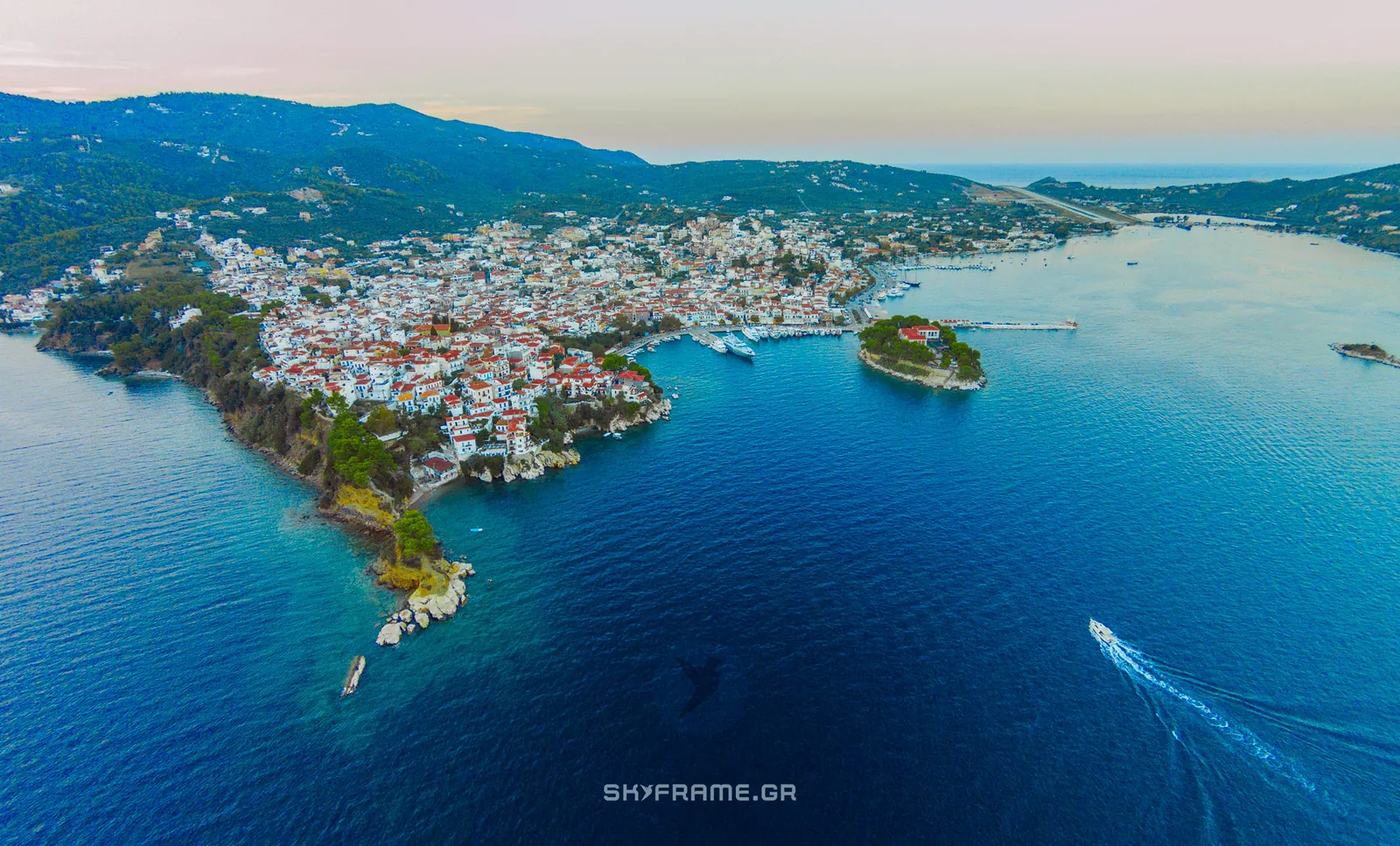 Skiathos Town from the air