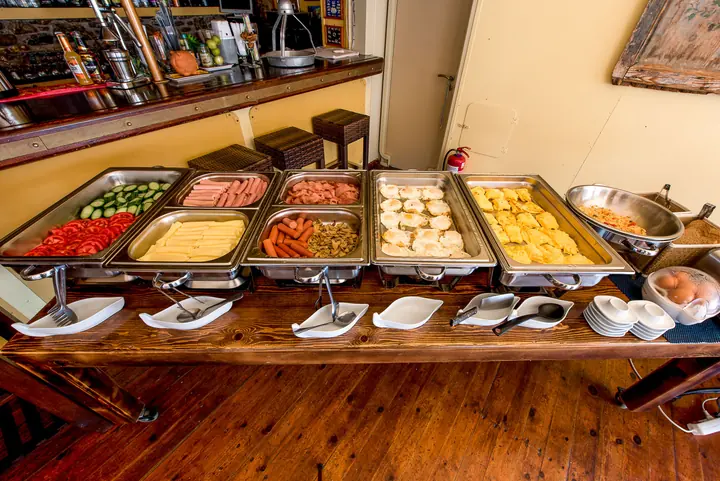 The breakfast buffet
