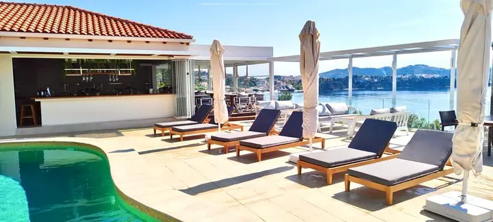 The pool and the pool bar